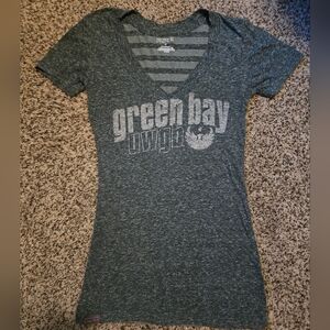 Jansport UWGB Green Bay Heathered V-Neck Tee